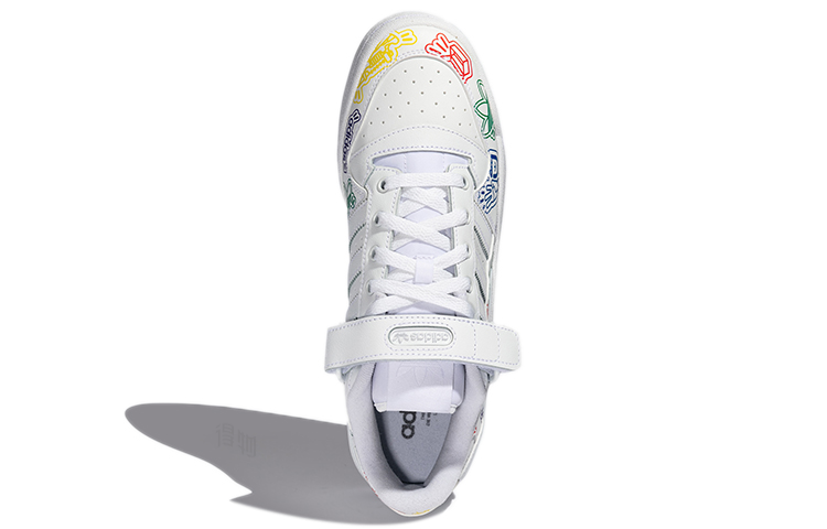 Унисекс кеды adidas originals FORUM low (бело-цветные) — Белый / синий / жёлтый / красный / зелёный — фото 5