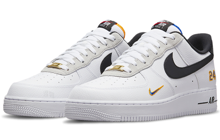 Мужские кроссовки Nike Air Force 1 Swingman (бело-черно-золотые) — фото 3