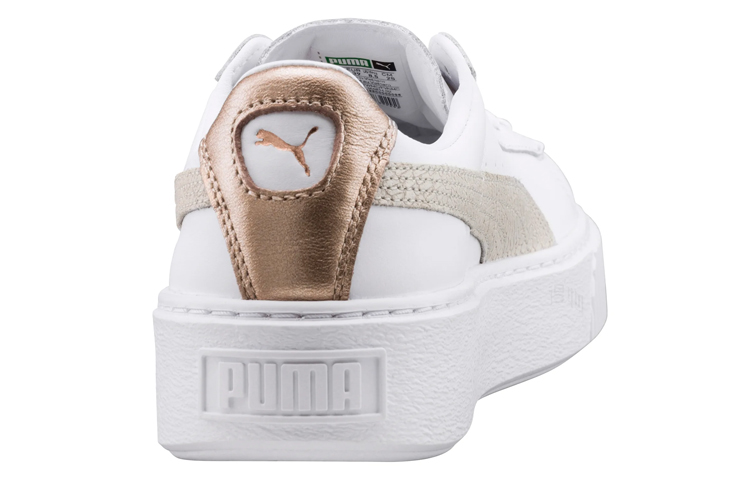 Женские кеды PUMA Basket Platform Euphoria (белый / серый / золотой) — фото 3