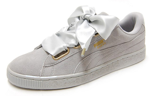 Кеды PUMA Suede Heart Satin (серые) — фото 2