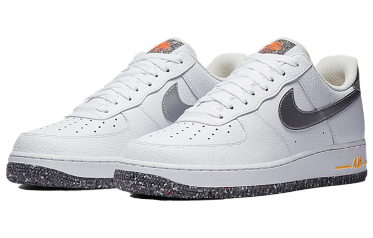 Мужские кроссовки Nike Air Force 1 (бело-серебристые) — фото 3