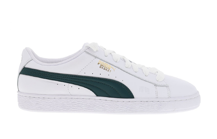 Мужские кеды PUMA Basket LFS (бело-зеленые) — Белыйзелёный — фото 2