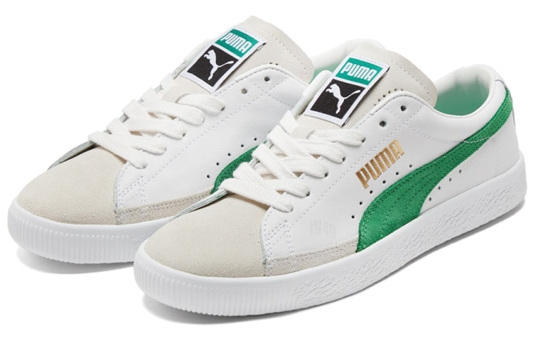 Кеды PUMA Basket (бело-зеленые) — Белый / зелёный — фото 3