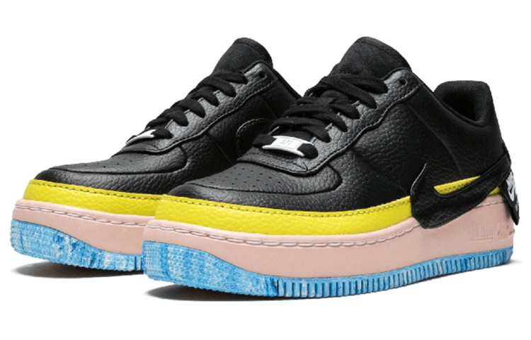 Женские кеды Nike Air Force 1 Jester XX SE (черно-розовые) — Чёрный / жёлтый / розовый / синий — фото 3