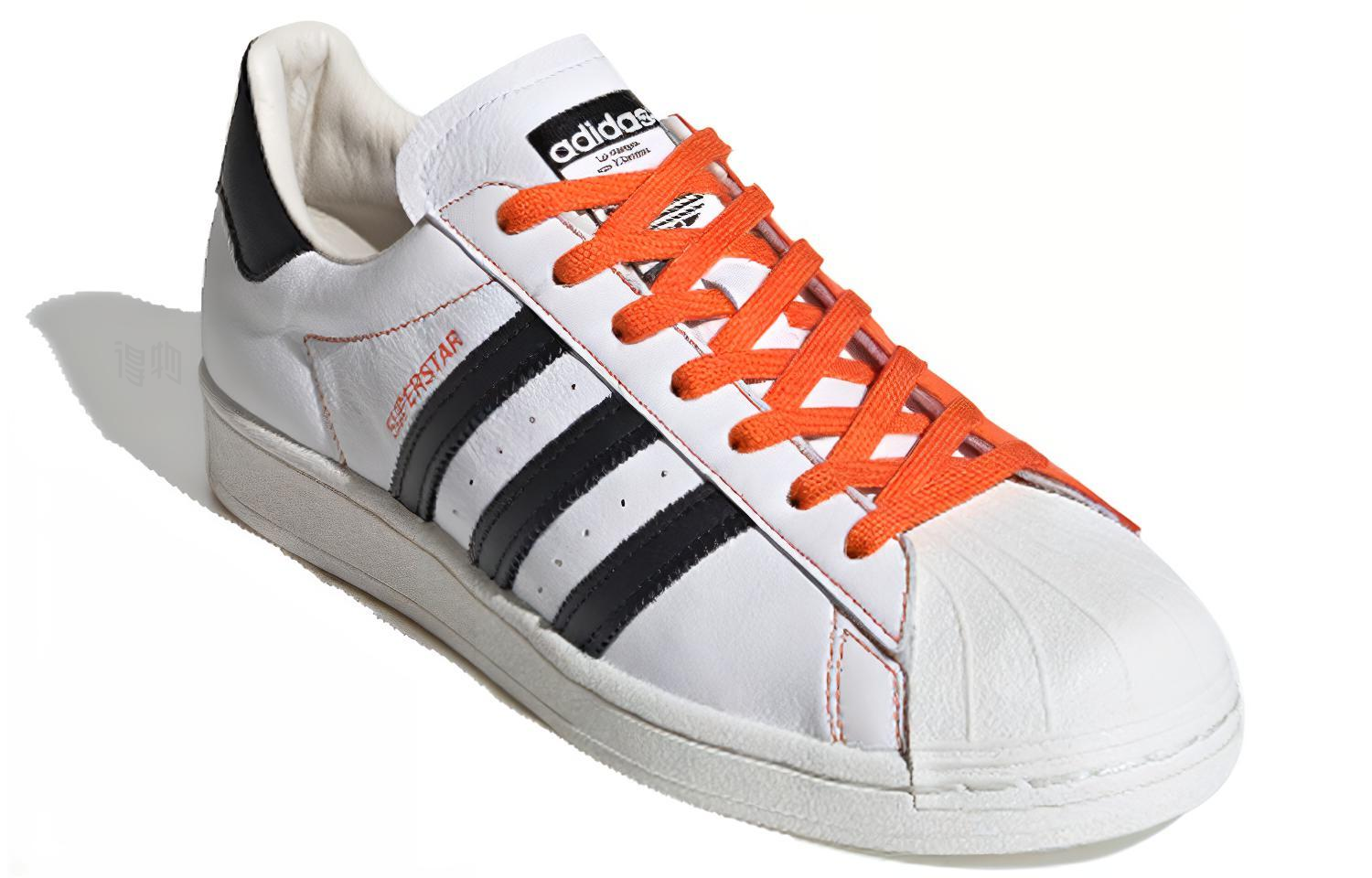 Кеды adidas originals SUPERSTAR (бело-оранжевые) — Белый / оранжевый — фото 3