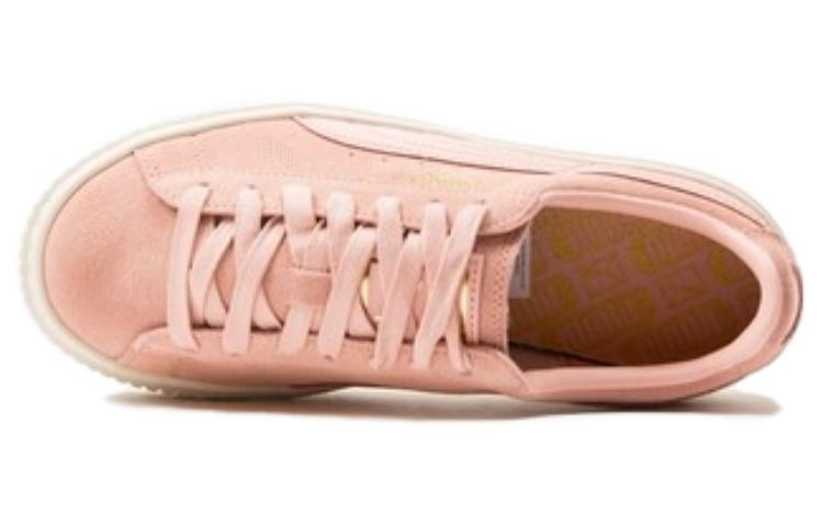 Женские кеды PUMA Suede Platform (бело-розовые) — фото 4