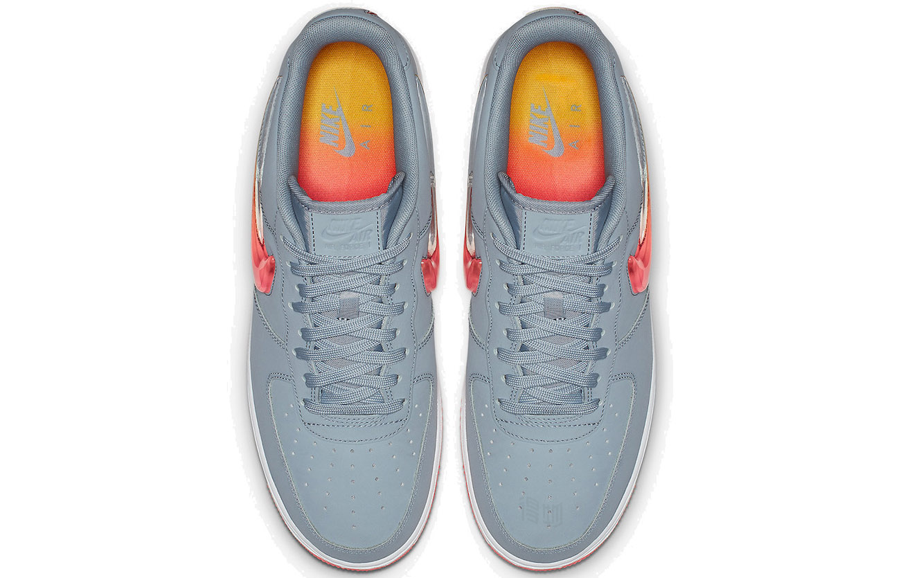 Мужские кроссовки Nike Air Force 1 Jewel (серый) — Серый / красный — фото 4