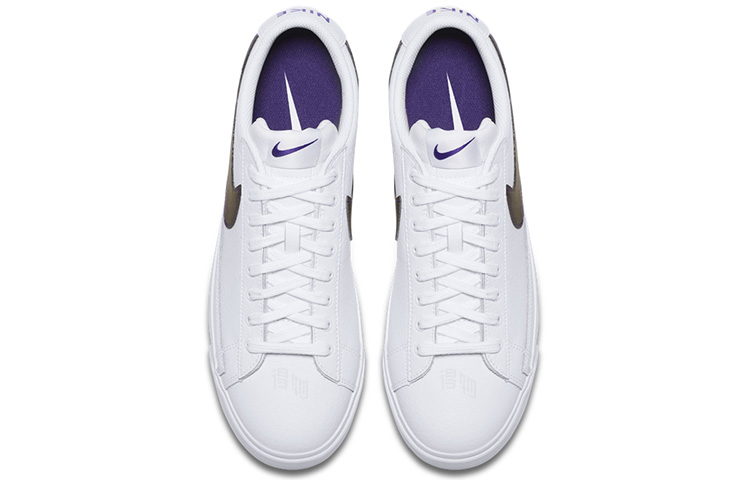 Мужские кеды Nike Blazer PRM SU19 (бело-фиолетовые) — Белыйфиолетовый — фото 4