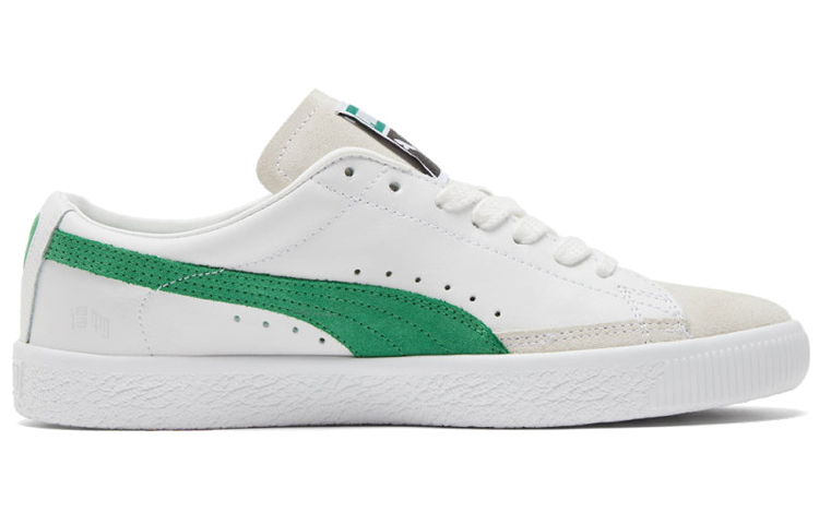 Кеды PUMA Basket (бело-зеленые) — Белый / зелёный — фото 2