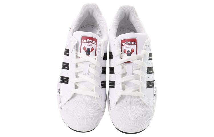 Кеды adidas originals SUPERSTAR (бело-красно-черные) — фото 4