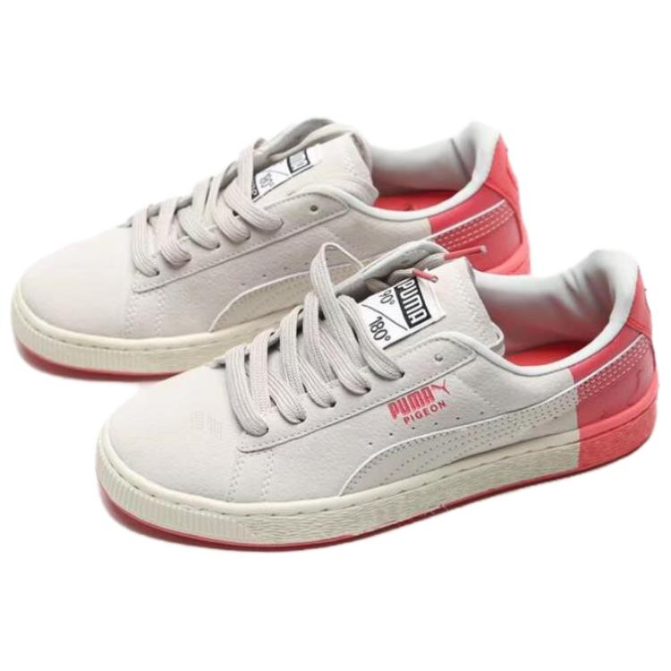 Кеды PUMA Suede (бело-розовые) — 白/桃 — фото 2