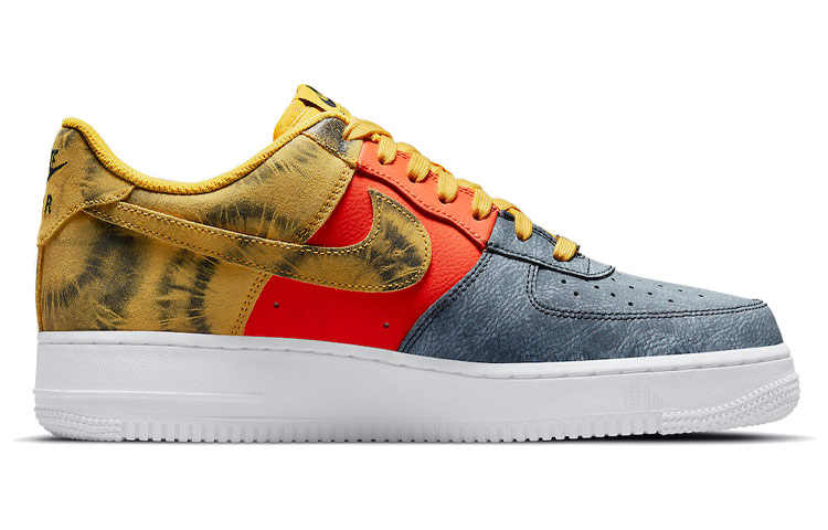Мужские кроссовки Nike Air Force 1 dark sulphur (желто-оранжево-серый) — Жёлтый / оранжевый / серый — фото 2
