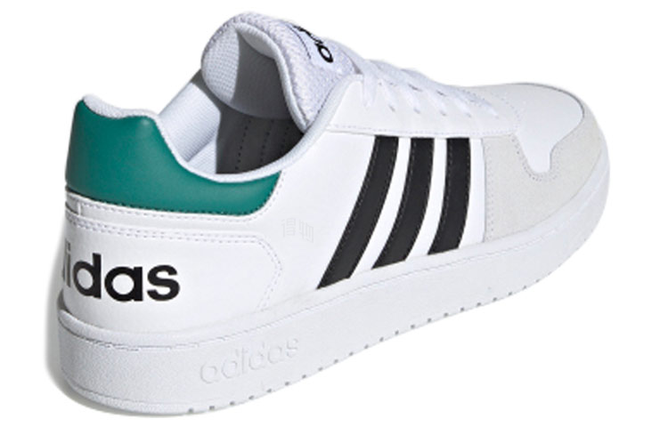Мужские кеды adidas neo Hoops 2.0 (белый / серый / зеленый) — Белый / серый / зелёный — фото 4