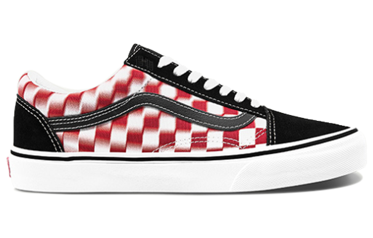 Кеды Vans Old Skool Checkboard (красно-белые) — фото 2