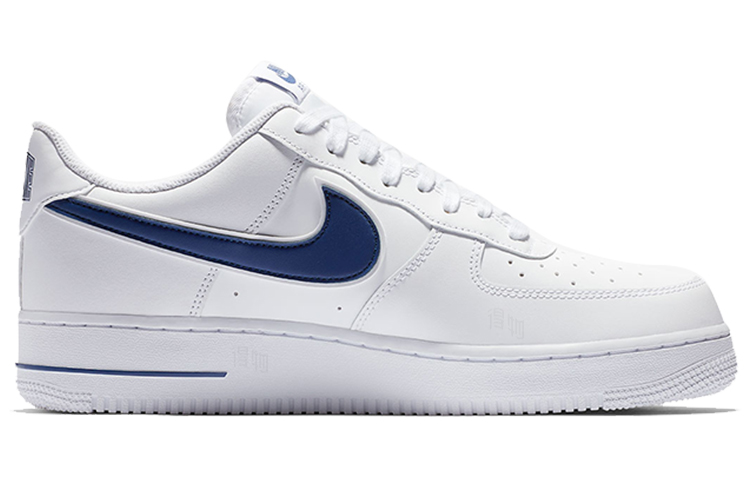 Мужские кроссовки Nike Air Force 1 White Deep Royal (бело-синие) — Белыйсиний — фото 2