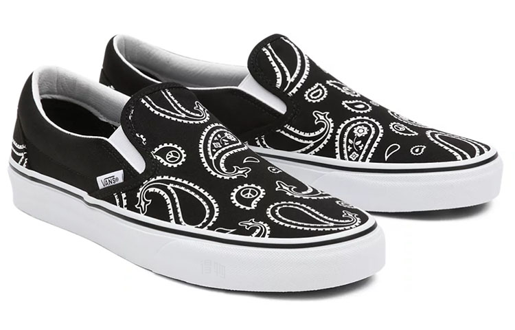 Кеды Vans Slip-On Peace Paisley (черно-белые) — фото 3