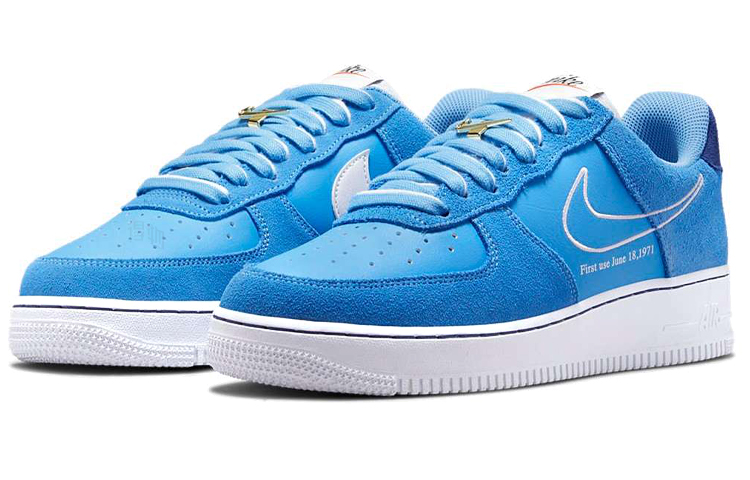 Мужские кроссовки Nike Air Force 1 07 LV8 "First Use" (голубые) — 天蓝色 — фото 3