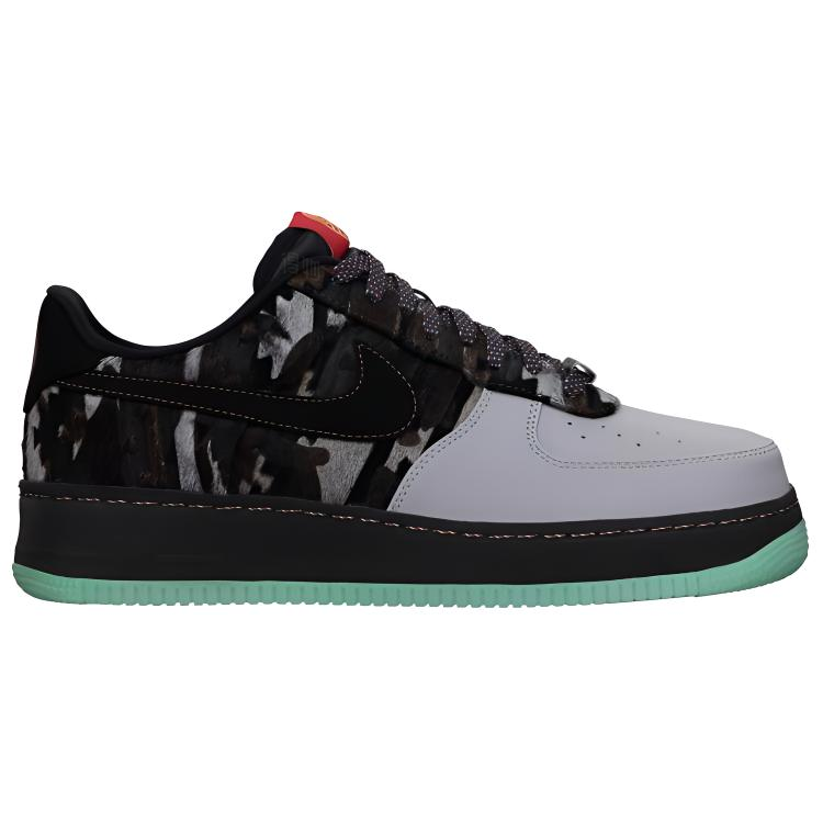 Мужские кроссовки Nike Air Force 1 (черно-золотые) — 狼灰/黑/深灰/绿雾 — фото 2