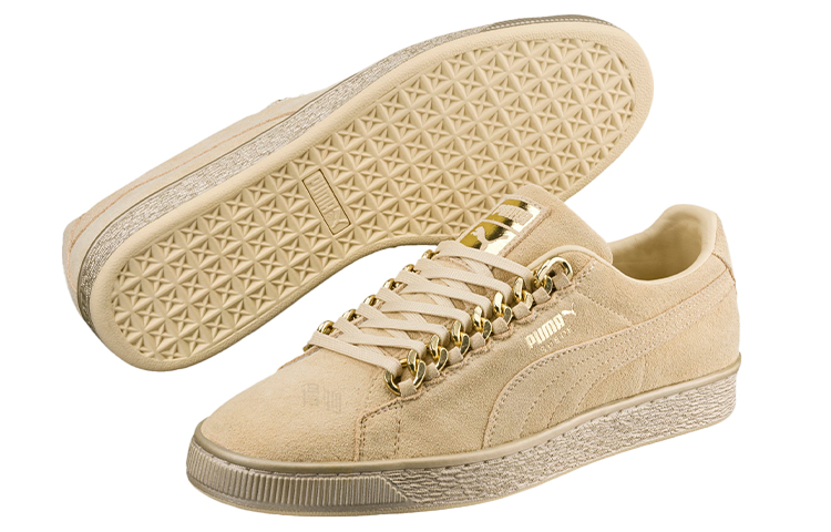 Кеды PUMA Suede Classic Chain (бежевые) — фото 3