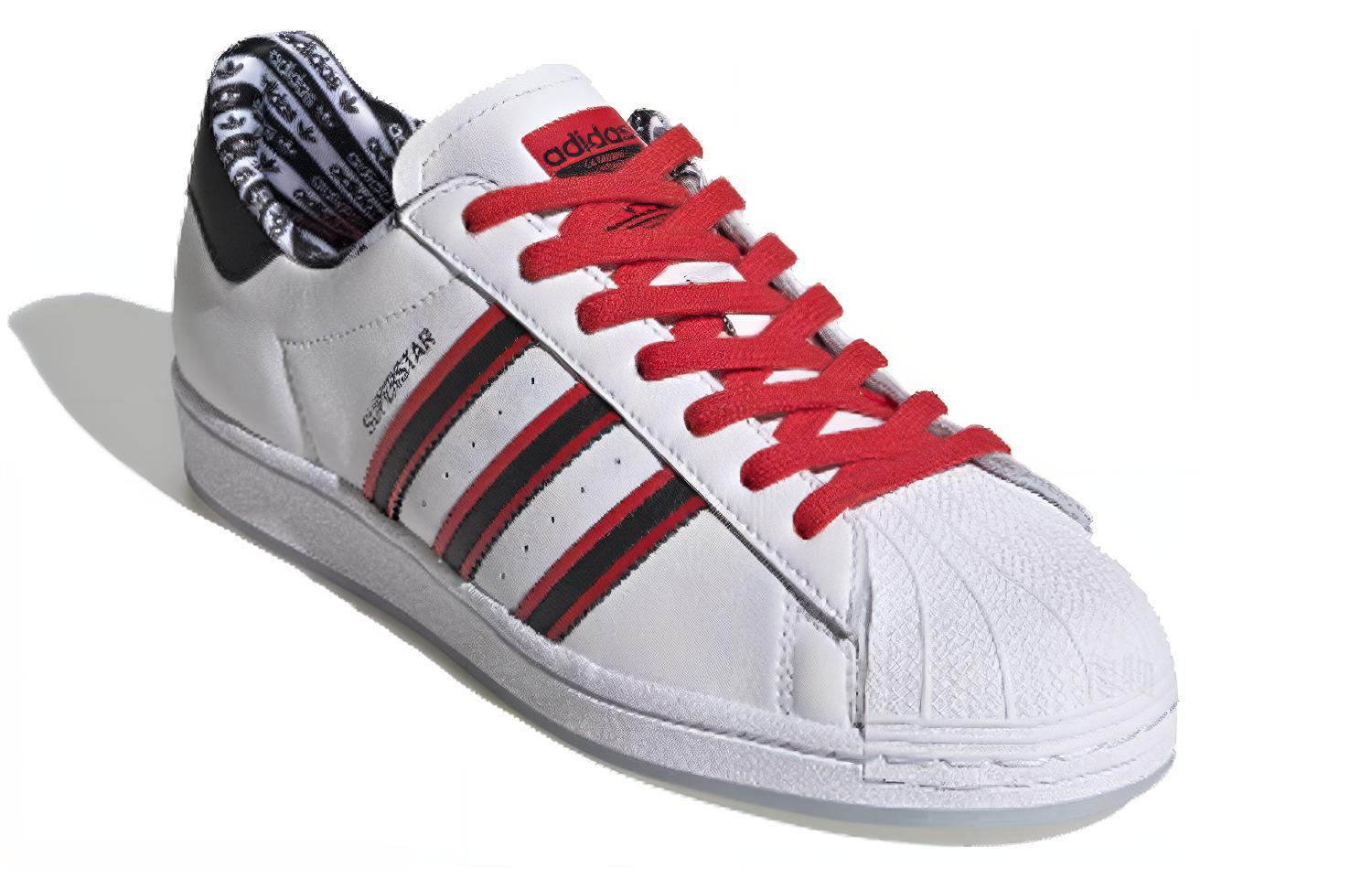 Кеды adidas originals SUPERSTAR (бело-черно-красные) — Белыйчёрныйкрасный — фото 3