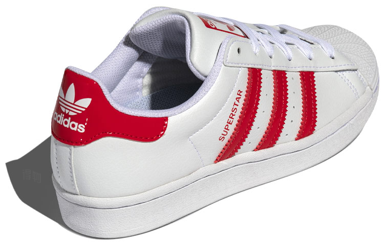 Женские кеды adidas originals SUPERSTAR (бело-красные) — фото 4