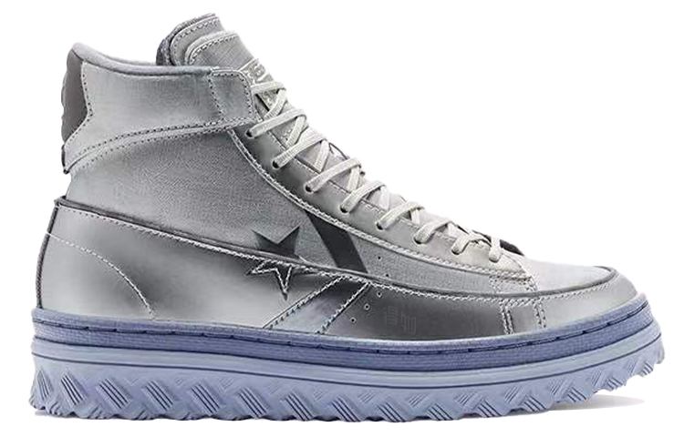 Кеды Converse Cons Pro Leather Metallic (серебряные) — фото 2