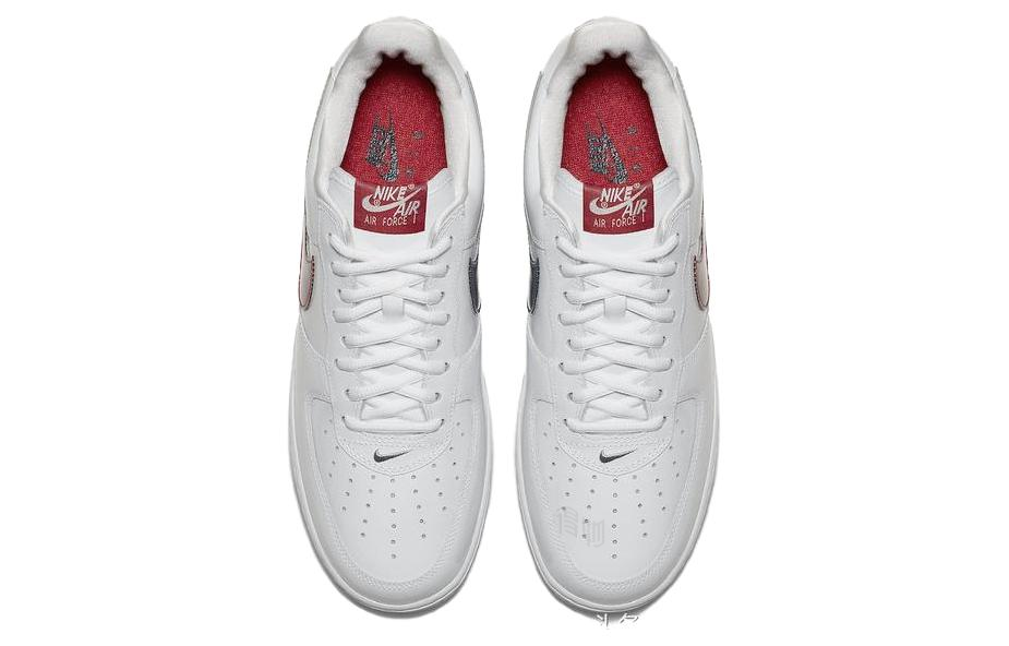 Кроссовки Nike Air Force 1 Retro (бело-красный) — Белый / красный / синий — фото 3