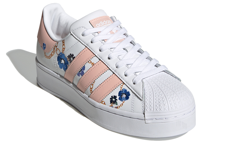 Женские кеды adidas originals Superstar Bold (бело-розовые) — Белый / розовый — фото 2