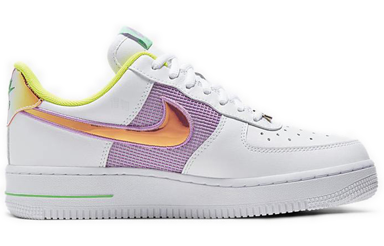 Женские кроссовки Nike Air Force 1 Low (бело-фиолетовые) — фото 2
