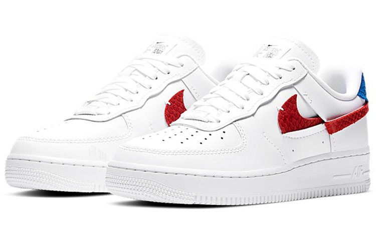 Женские кроссовки Nike Air Force 1 '07 Luxe (бело-красно-синие) — Белыйкрасныйсиний — фото 3