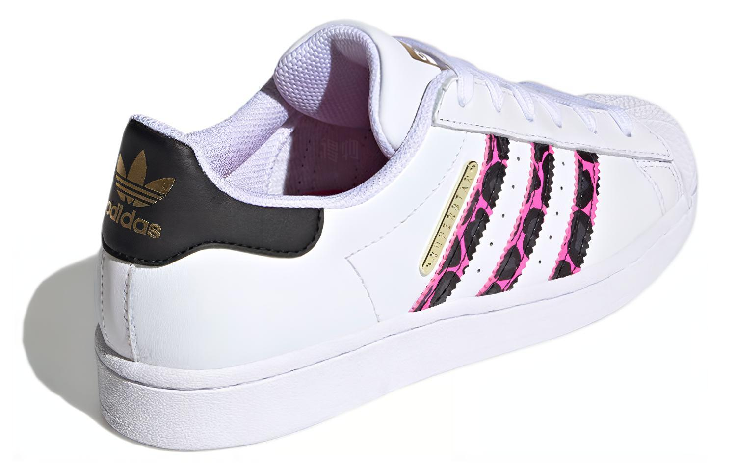 Женские кеды Adidas Originals Superstar (бело-черно-розовые) — фото 4