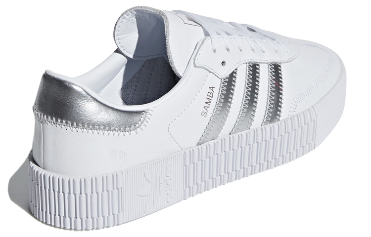Женские кеды adidas Originals Sambarose (серебристо-белые) — фото 4
