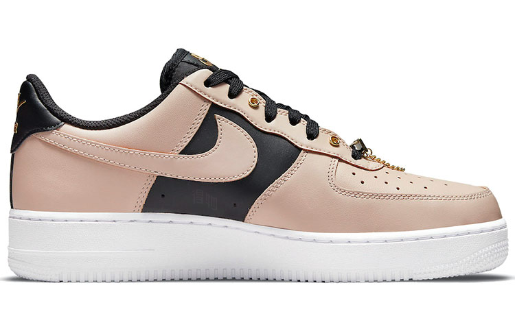 Мужские кроссовки Nike Air Force 1 07 prm "touch of gold" (розовый / черный) — Розовый / чёрный — фото 2