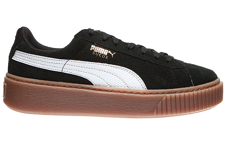 Кеды PUMA Suede Platform (черно-бело-коричневые) — фото 2