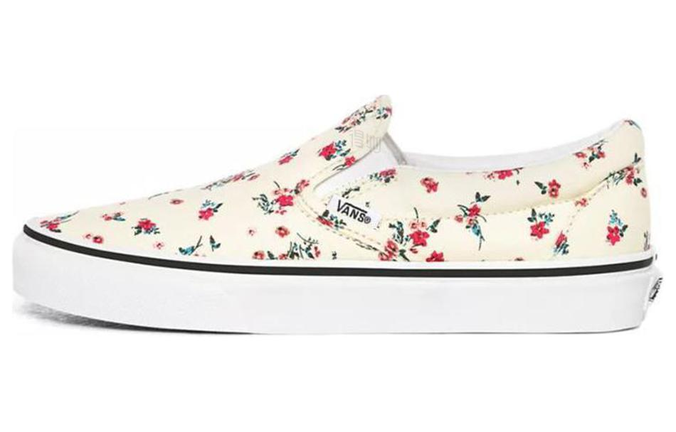 Кеды Vans slip-on Classic (белые с цветами) — фото 6
