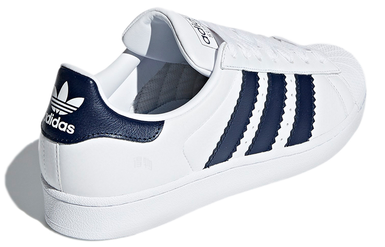 Мужские кеды adidas Originals Superstar (бело-синие) — фото 4