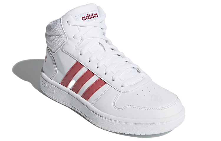 Женские кроссовки adidas neo Hoops 2.0 Mid (белый / фиолетовый / красный) — фото 3