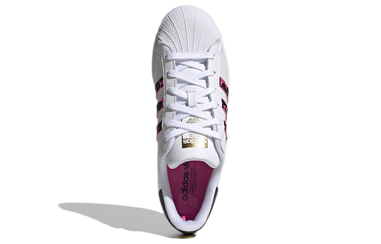 Женские кеды Adidas Originals Superstar (бело-черно-розовые) — фото 5