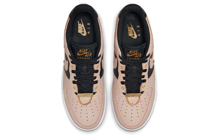 Мужские кроссовки Nike Air Force 1 07 prm "touch of gold" (розовый / черный) — Розовый / чёрный — фото 4