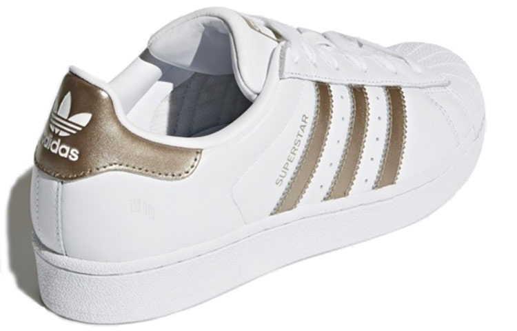 Женские кеды adidas originals SUPERSTAR (бело-золотые) — фото 3