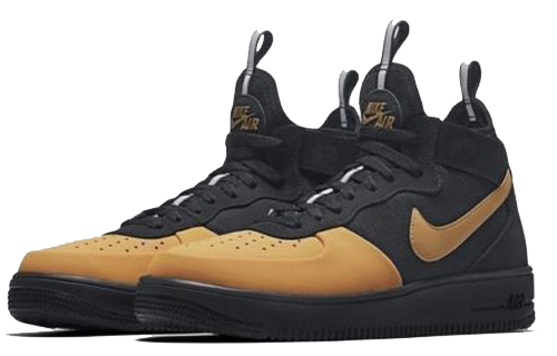 Кроссовки Nike Air Force 1 (черно-коричневые) — Чёрный / коричневый — фото 3
