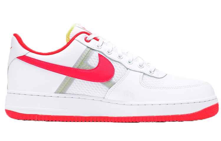 Мужские кроссовки Nike Air Force 1 (бело-красные) — Тёмно-красный / белый — фото 2
