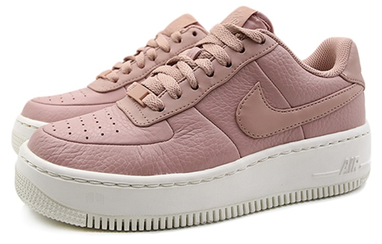Женские кеды Nike Air Force 1 AF Upstep Particle Pink Sail (овчинно-розовые) — фото 2