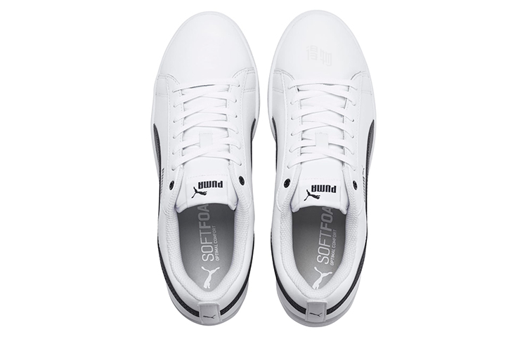 Женские кеды PUMA Smash v2 Leather (бело-черные) — Белыйчёрный — фото 3