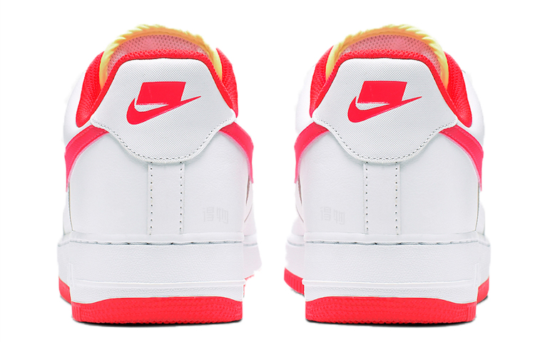 Мужские кроссовки Nike Air Force 1 (бело-красные) — Тёмно-красный / белый — фото 4