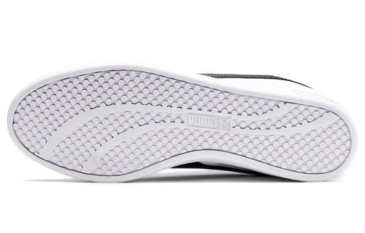 Женские кеды PUMA Smash v2 Leather (бело-черные) — Белыйчёрный — фото 5