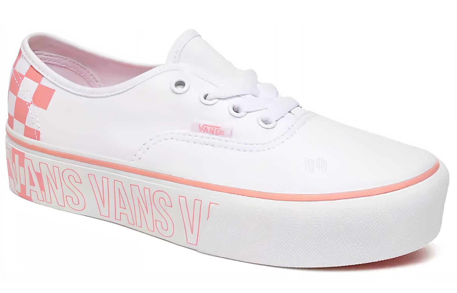 Женские кеды Vans Authentic Series Platform 2.0 (бело-розовый) — фото 3