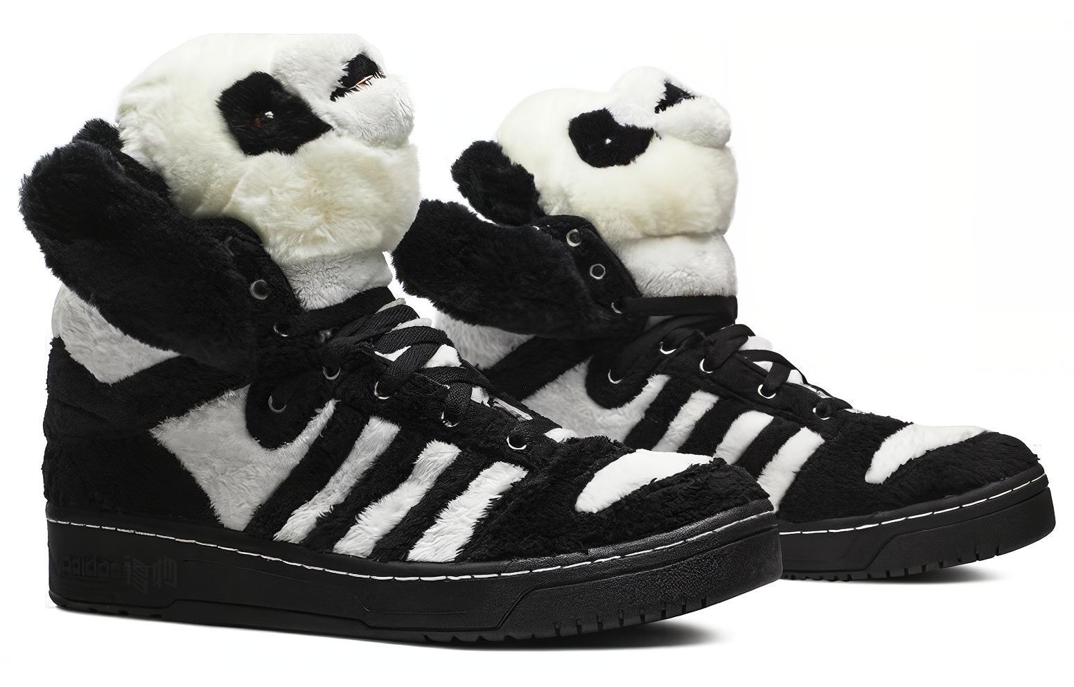 Кеды adidas originals JS Wings Panda Bear (черно-белые) — фото 3