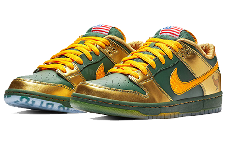 Кроссовки Nike Dunk SB Pro Low Doernbecher (зелено-желтые) — фото 3