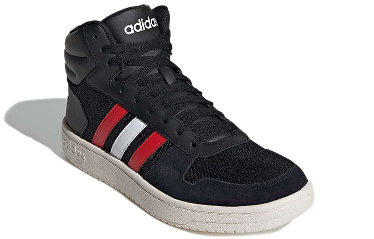 Мужские кроссовки adidas Hoops 2.0 (черно-красно-белые) — Чёрный / красный / белый — фото 2